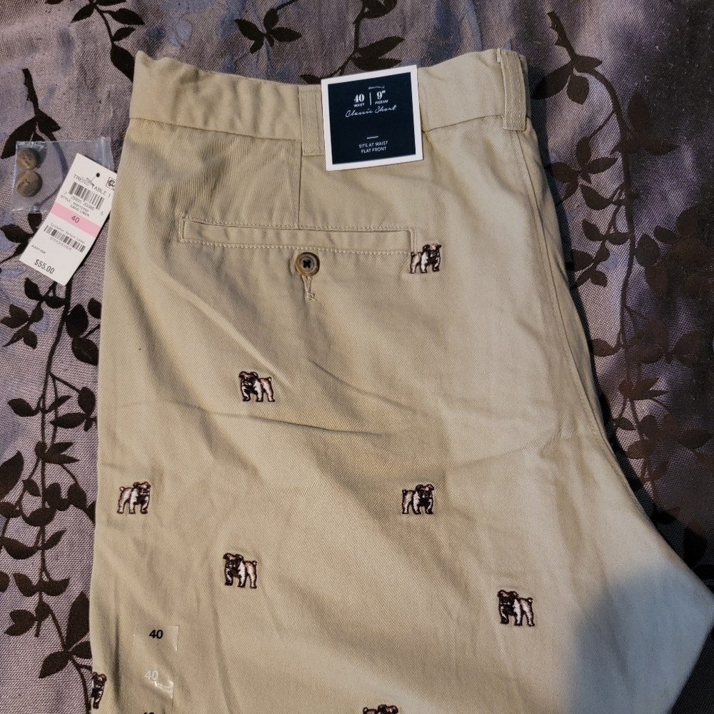 Tan Embroidered Men's Shorts